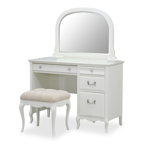 ミラーナWシリーズの100cm幅ドレッサー(スツール付き)　逆輸入家具