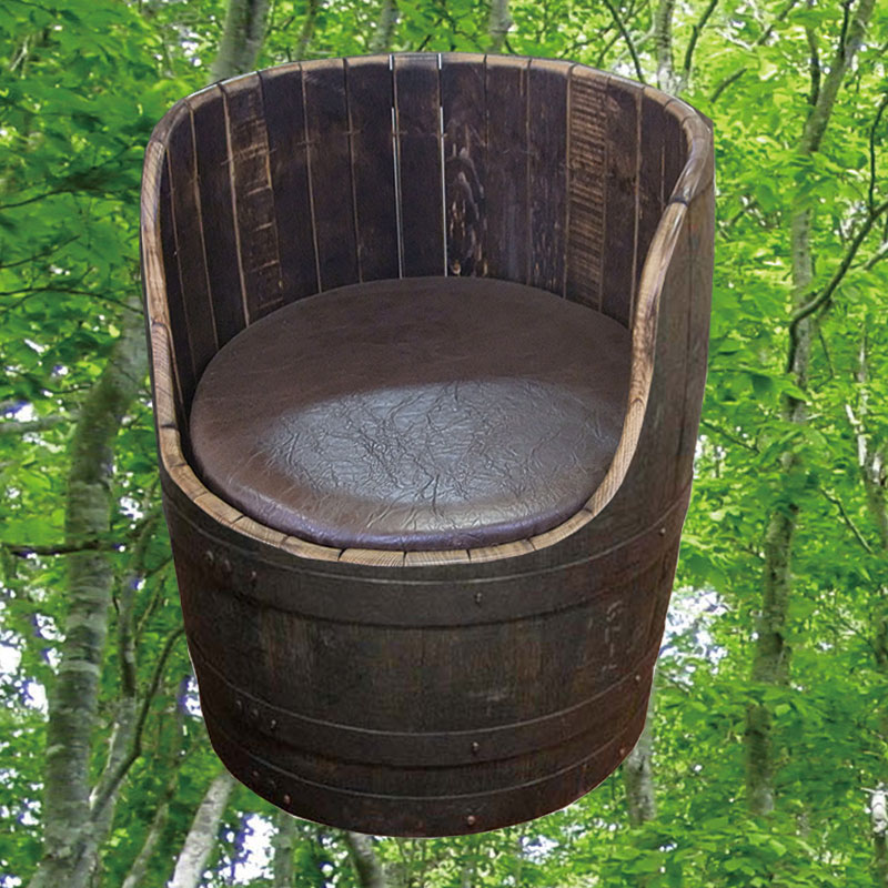 600φバレルウッドチェアー　オーク色　ウイスキー樽物語　【値下げしました】