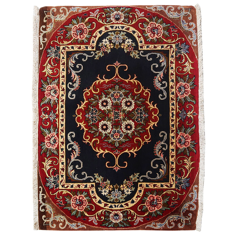 ペルシャ絨毯　カシャン産　オールド　約96×68cm　M83903　手織り絨毯