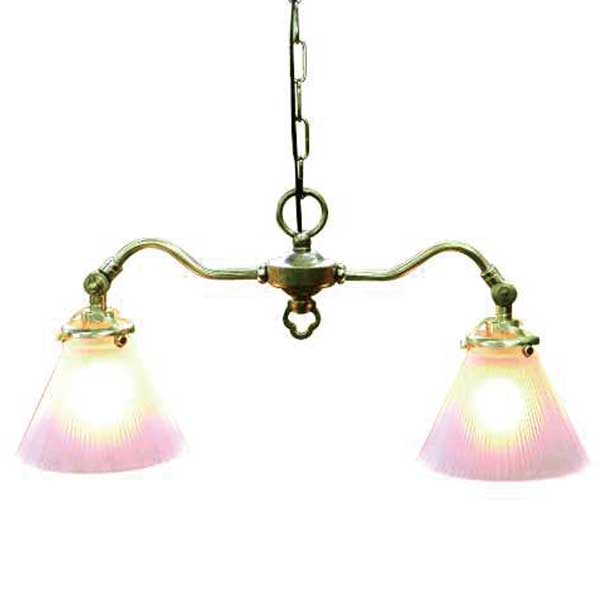 シンプルなデザインの2灯ガラスシェード照明　【送料無料】