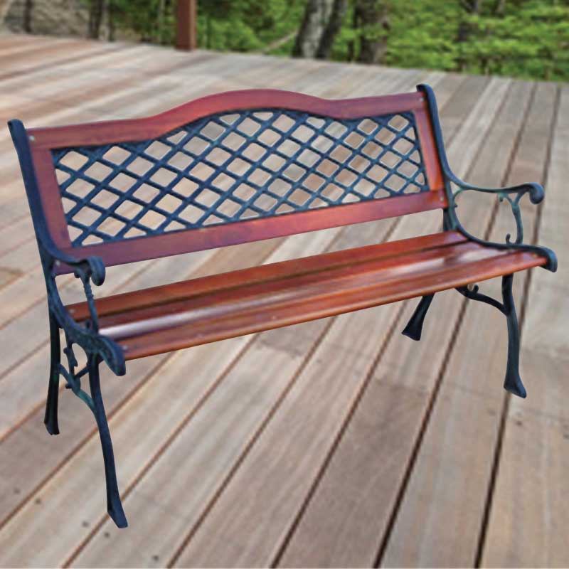 カーブクロスベンチ　鋳鉄ファニチャー