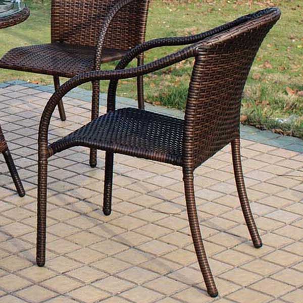 人工ラタンで作ったなめらかなカーブアームが素敵な一人掛けチェア　人工ラタン家具