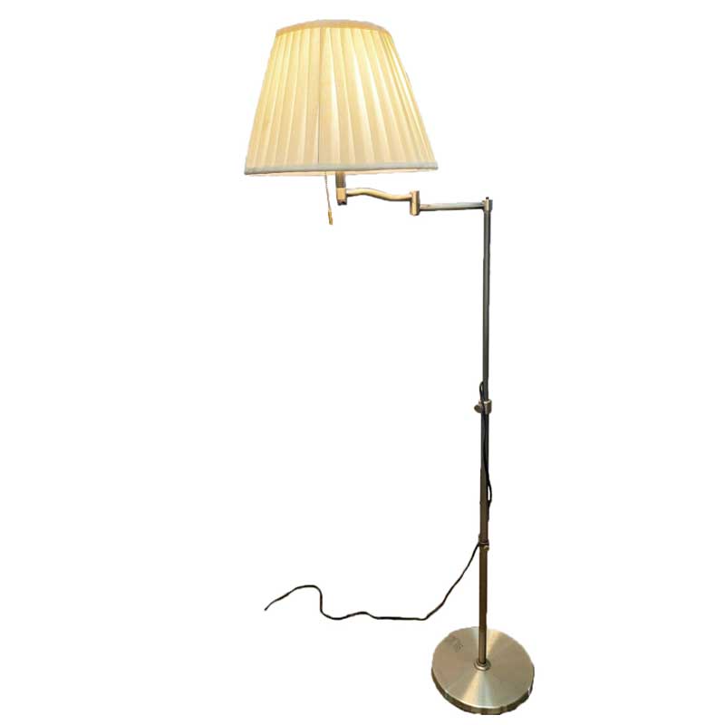 布製シェード(ベージュ色)のスイングアームフロアースタンド　【送料無料】