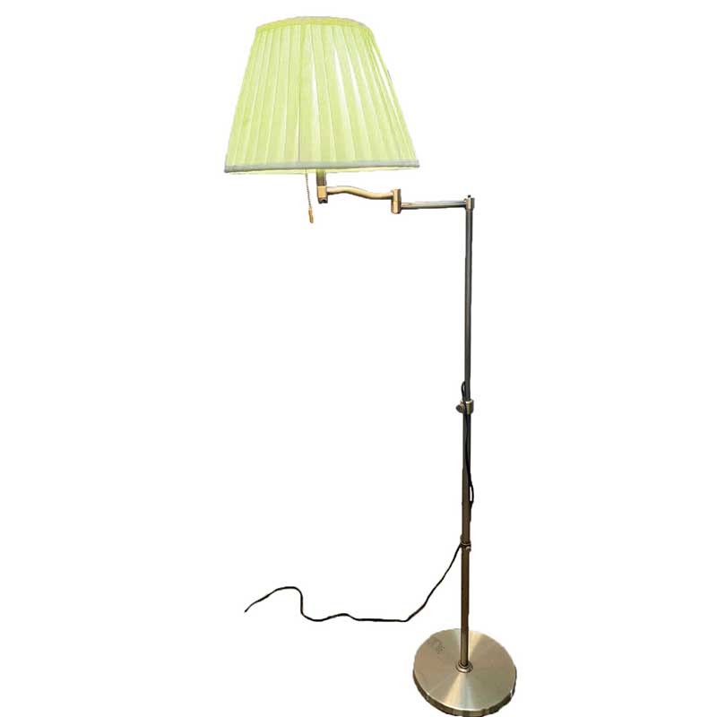 布製シェード(ホワイト色)のスイングアームフロアースタンド　【送料無料】