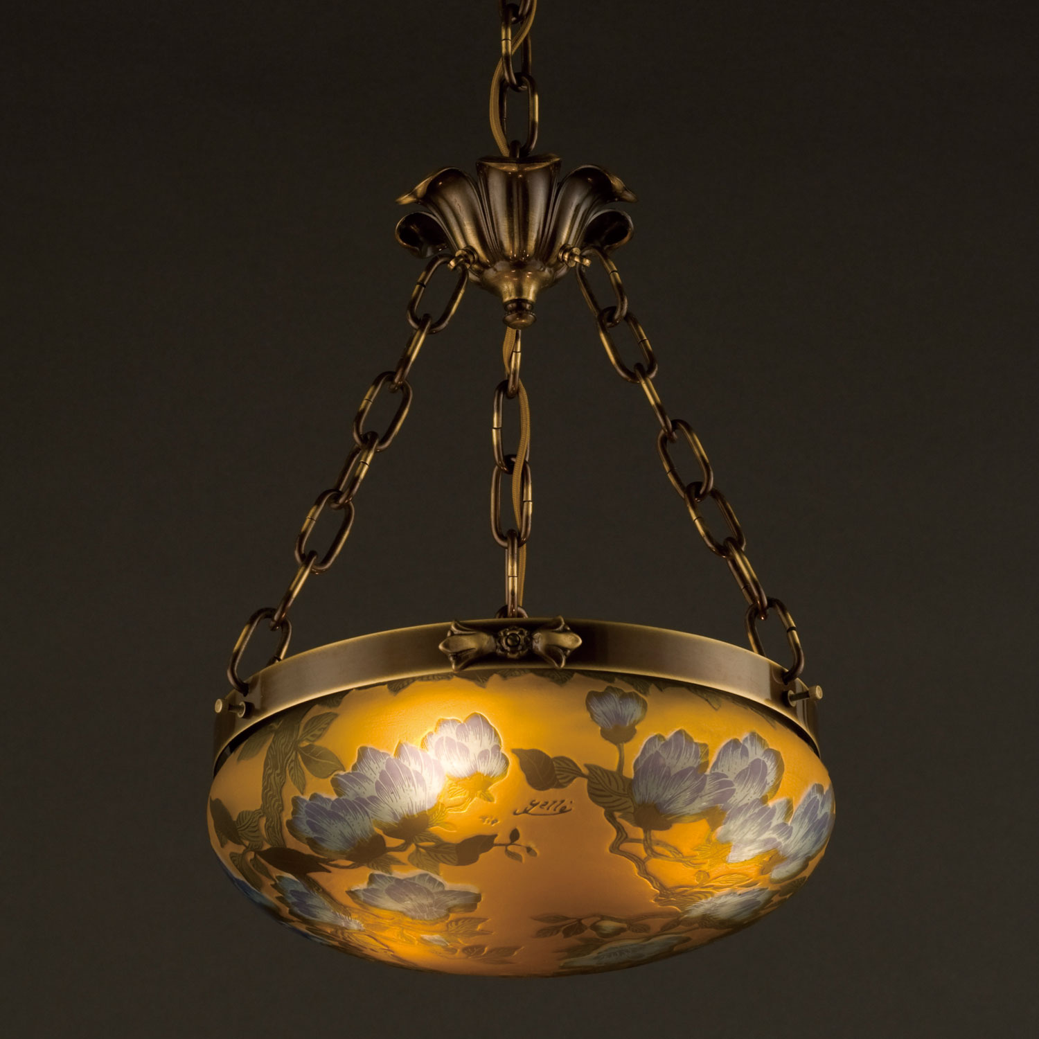 3灯ペンダント照明　(木蓮)　ガレコレクション　輸入照明　送料無料