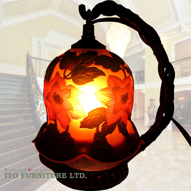 ガレ風ミニランプ　クレマチス