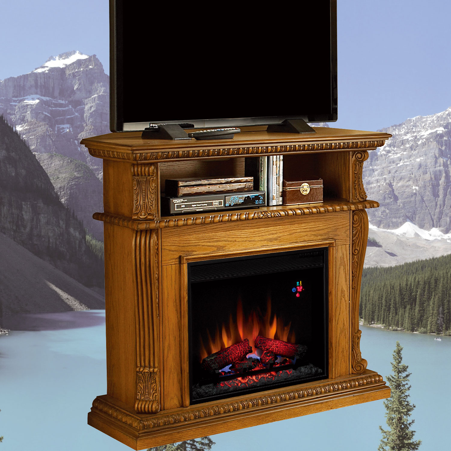 電気暖炉コリンス3Dパワーヒート1000W　プレミアムオーク　送料無料