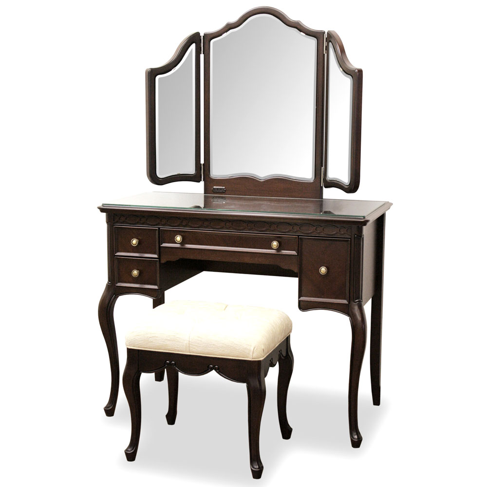 90cm幅ドレッサー&スツール　フルールDM　逆輸入家具