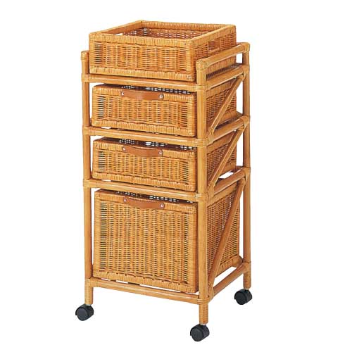 ランドリー(上カゴ付きスリム)　IMEDS-E45　ラタン・籐家具