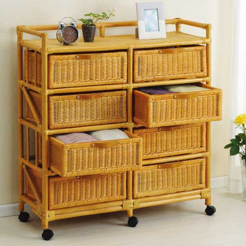 ランドリー(8杯ワイド)　IMEDS-E48　ラタン・籐家具