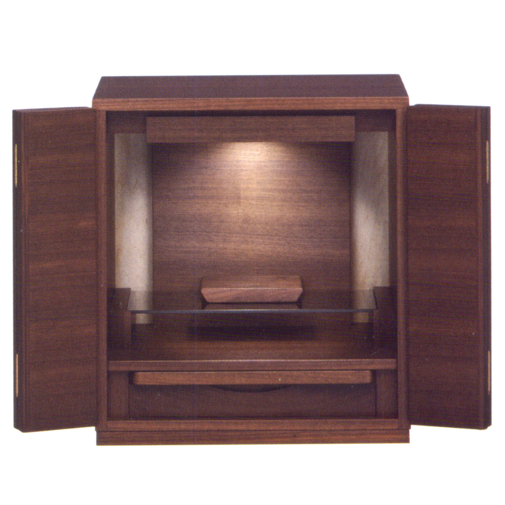 シンプルモダンデザインの国産インテリア上仏壇-プララDX(家具調仏壇)