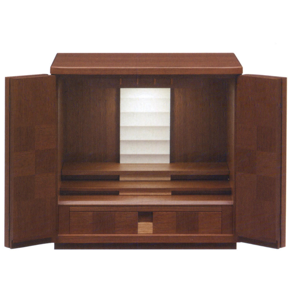 市松模様が生える国産インテリア上仏壇-エトワールDX(家具調仏壇)ウォールナット