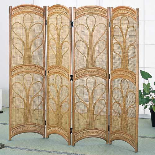 スクリ-ン4連　IMEDS-B554　ラタン・籐家具