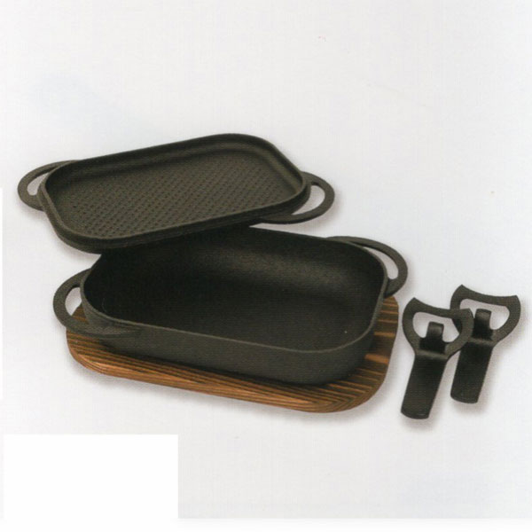 ベイクパン　木台付き　ハンドル付き　南部鉄鍋