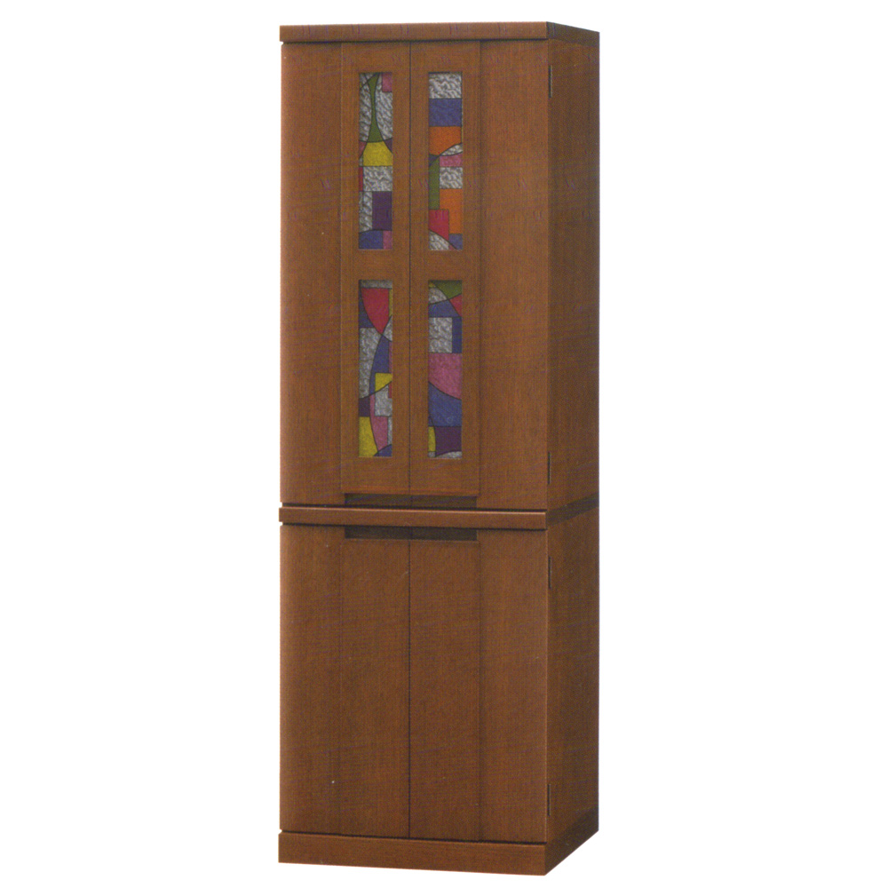 ステンド風フィルムがおしゃれな国産インテリア仏壇-クレージュDX(家具調仏壇)ウォールナット