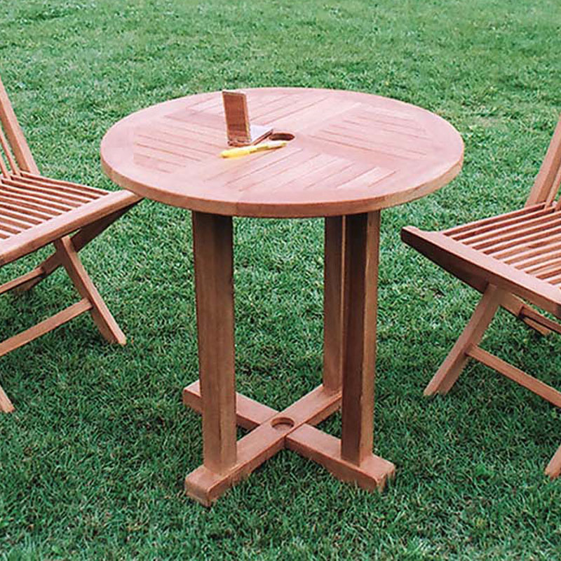 良質なチーク材で作った80cm幅の丸テーブル　ガーデン家具　【送料無料】