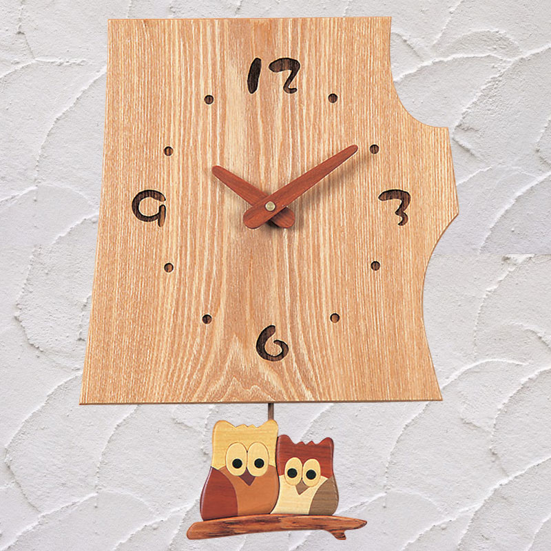 切株振り子時計　ふくろうと切株(セン) 【送料無料】