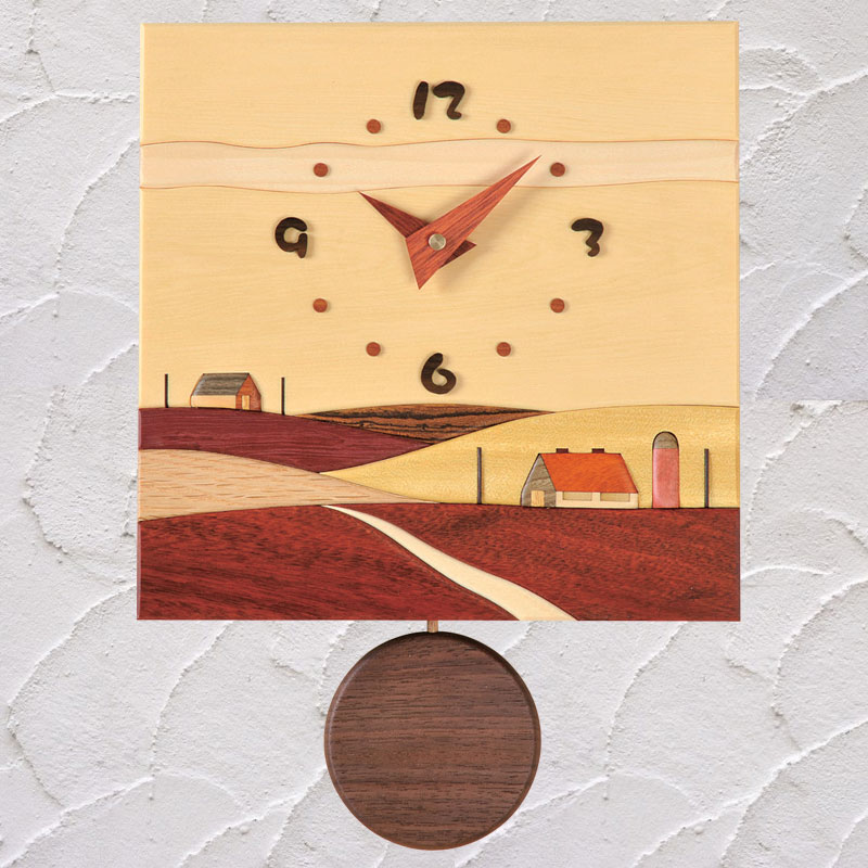 寄木振り子時計　富良野 【送料無料】