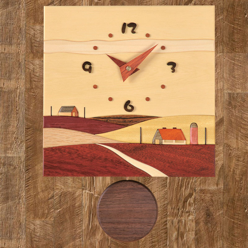 寄木振り子時計　大雪 【送料無料】