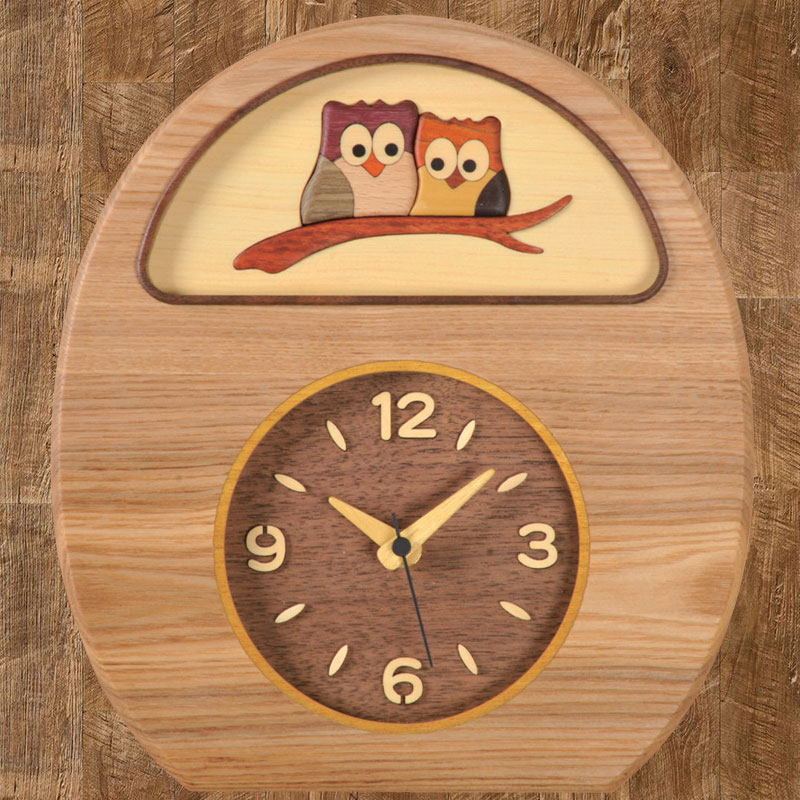 掛け置き時計(ふくろう)　掛ける置くどちらもOK　 【送料無料】