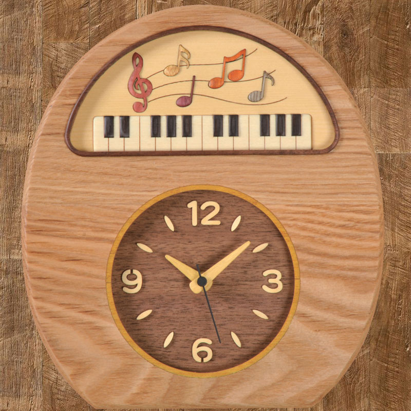 掛け置き時計　掛けても置いてもOK　(音符)　 【送料無料】