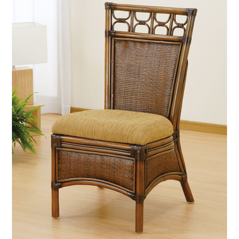 お洒落なデザインな籐ダイニングチェア　#1002　ラタン・籐家具