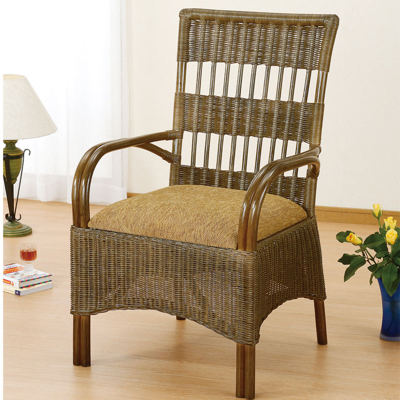 籐アーム付きダイニングチェア　#89　 ラタン・籐家具
