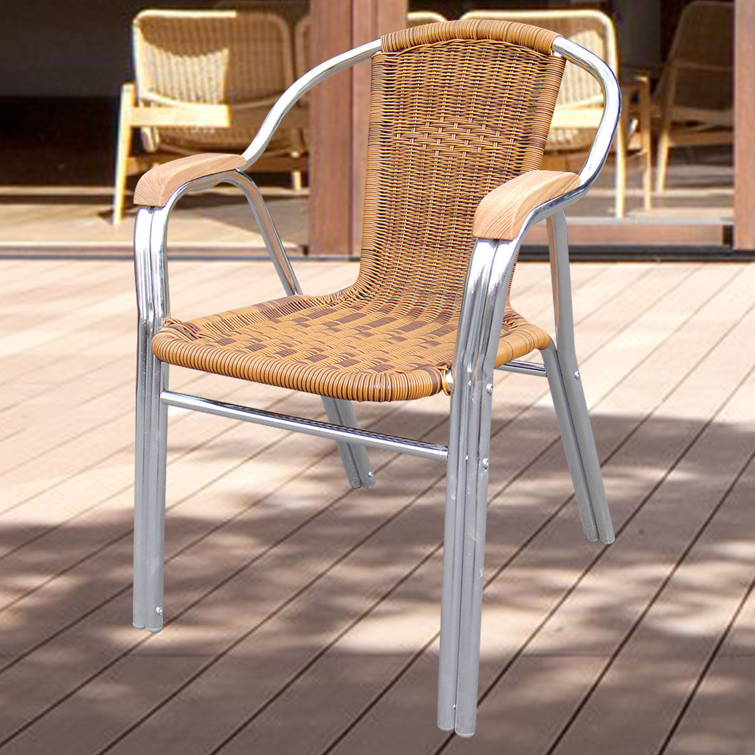 アルミニウムファニチャー　アルミチェア2脚セット　JB-32609