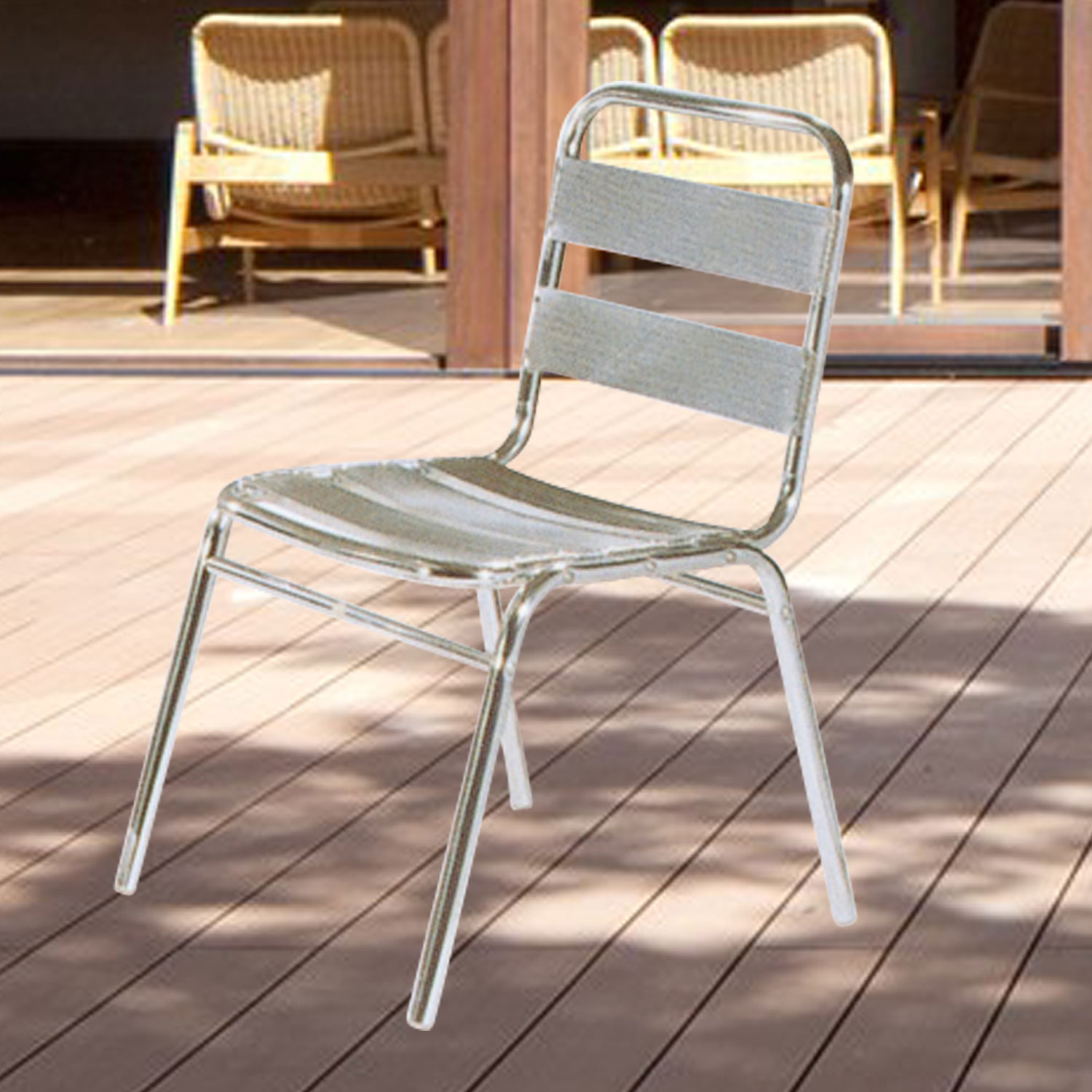 アルミニウムファニチャー　アルミチェア2脚セット　JB-32607