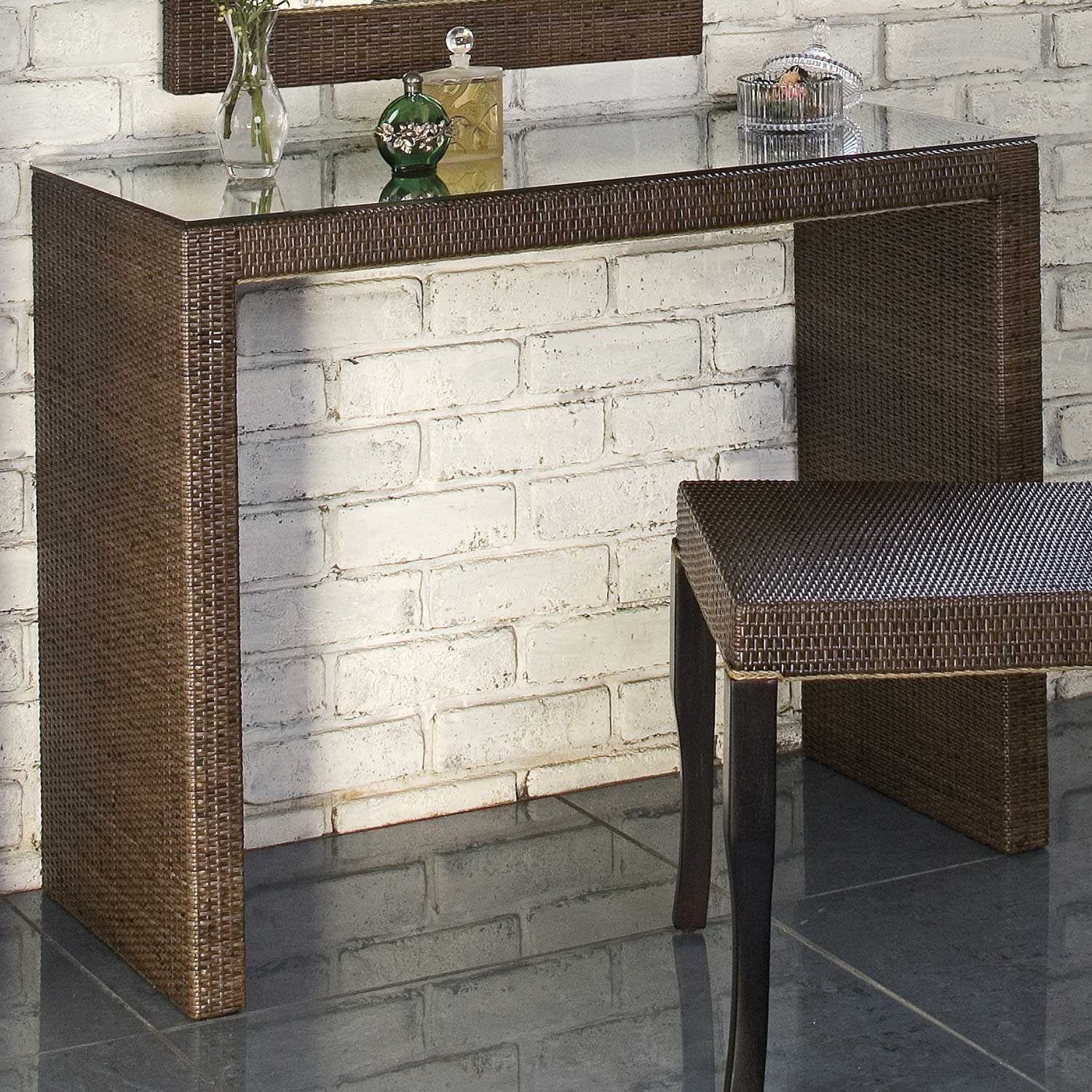 コンソールテーブル　ラタン・籐家具