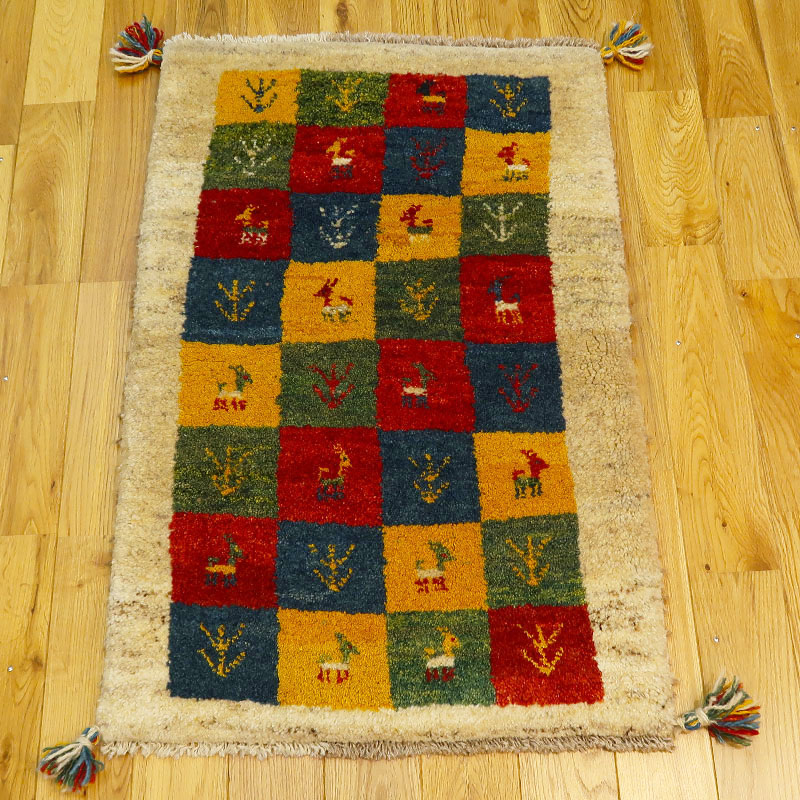 ペルシャ絨毯ギャベ(ギャッベ)　玄関マットサイズ　M-BB18788