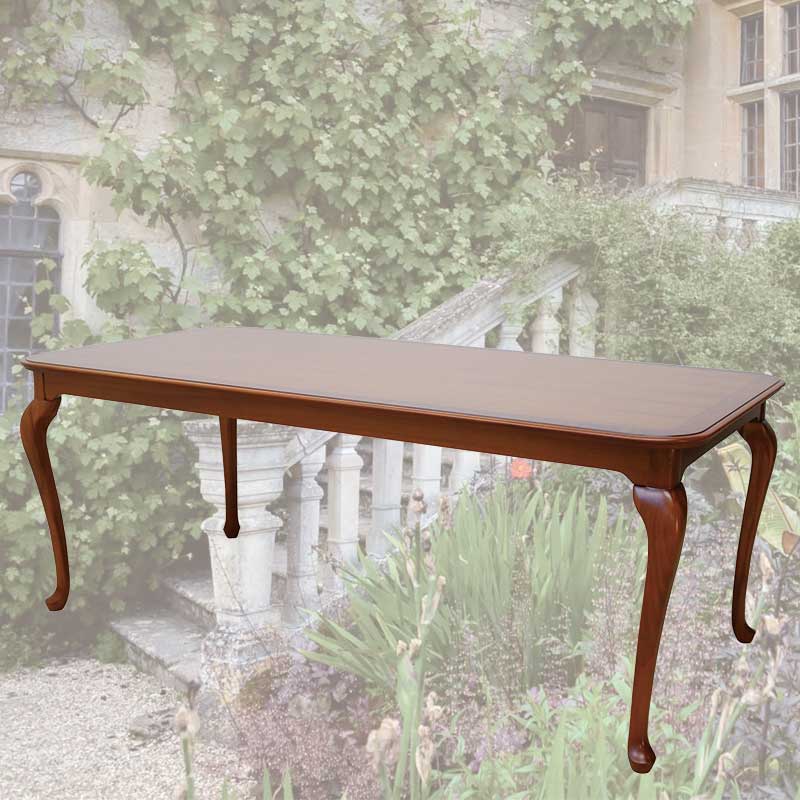 マホガニー材使用の滑らかな曲線の猫脚180cmダイニングテーブル　逆輸入家具