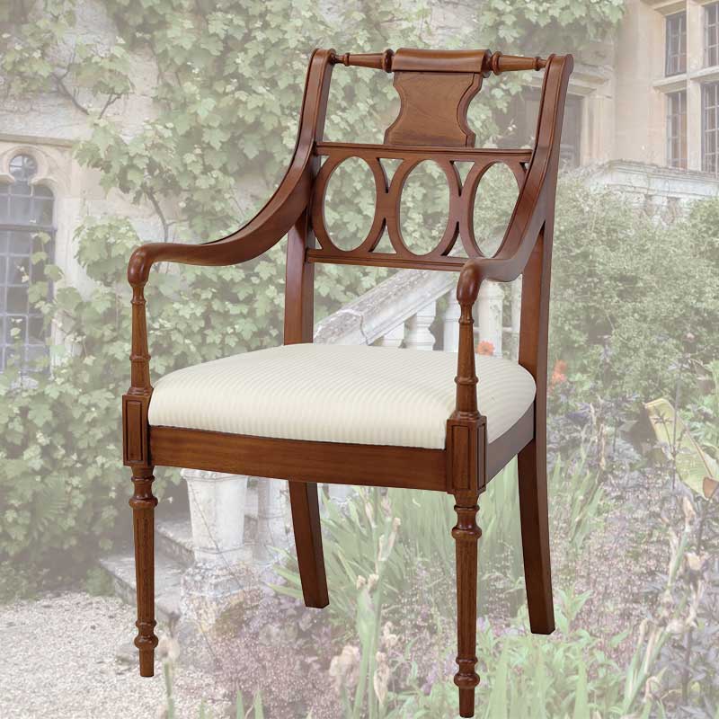 英国リージェンシースタイルのアームチェア　逆輸入家具