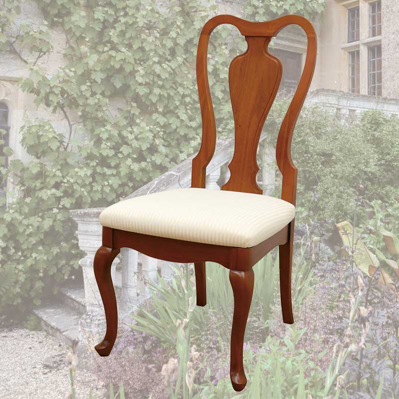 クィーンアン様式のエレガントな猫脚ダイニングチェア　逆輸入家具