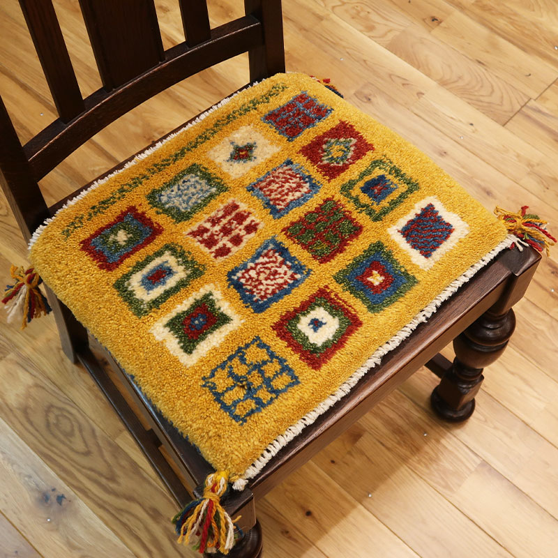 ペルシャ絨毯ギャッベ　座布団サイズ　M-416003165