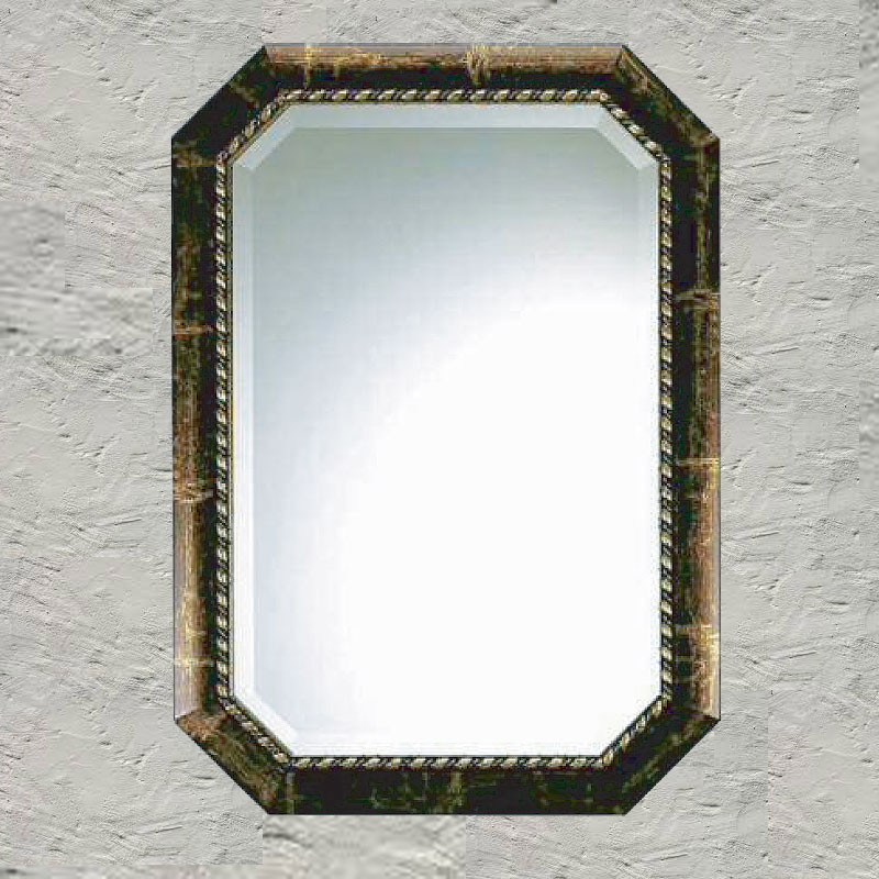 イタリア製壁掛け8角形ミラー　クラシック　W51×H71cm　【送料無料】