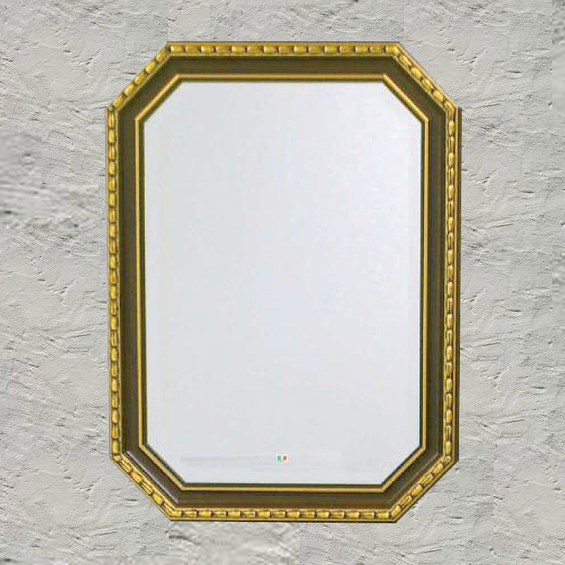 イタリア製壁掛け8角形ミラー　クラシック　W63×H83cm　【送料無料】