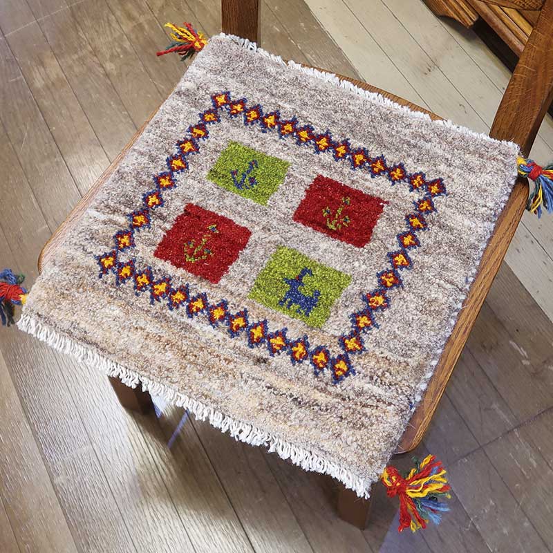 ペルシャ絨毯ギャッベ　AB-T5633　座布団サイズ