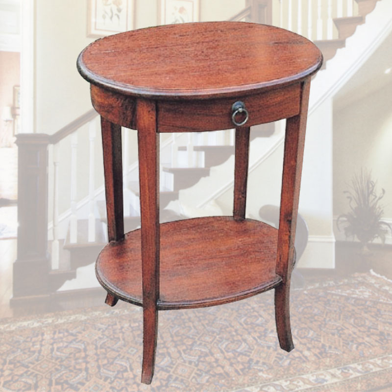 チーク材無垢で作った猫脚オーバルコンソール　アジアン家具