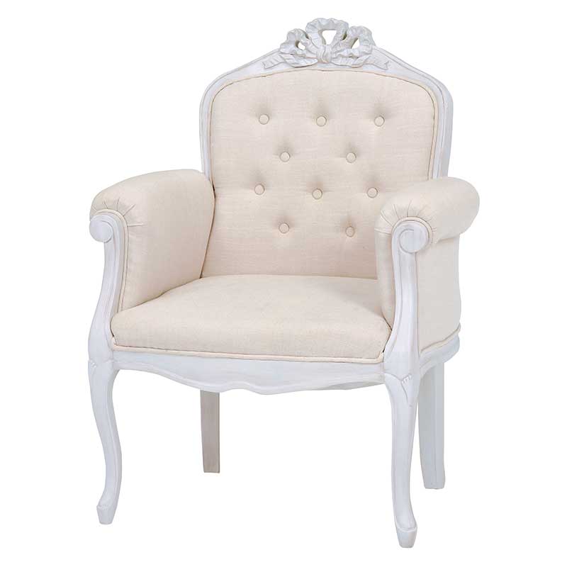 猫脚一人掛けチェア　ハンプトンシリーズ1　白の輸入家具