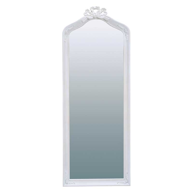 アンティーク風ミラー　ハンプトンシリーズ1　白の輸入家具　【送料無料】