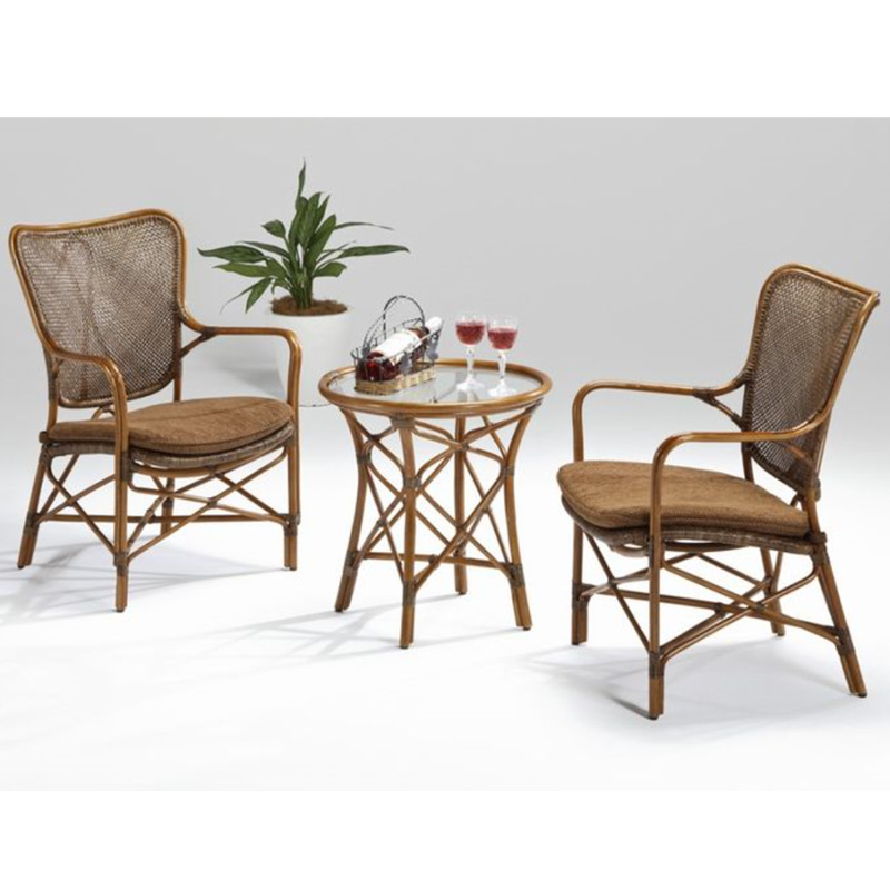 ヴィフアームラウンジ3点セット　カザマ　ラタン・籐家具