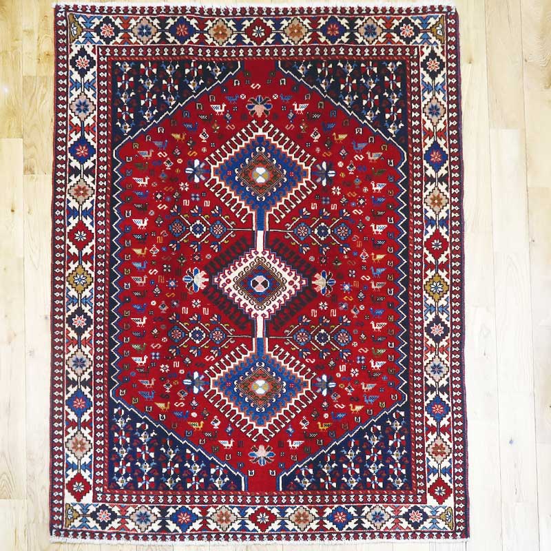 ペルシャ絨毯　ヤラメ　約150×103cm　M271726　手織り絨毯