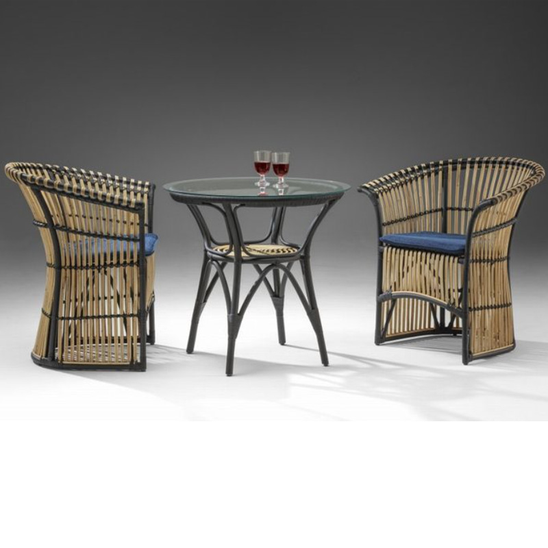 ゼスティアームラウンジ3点セット　カザマ　ラタン・籐家具