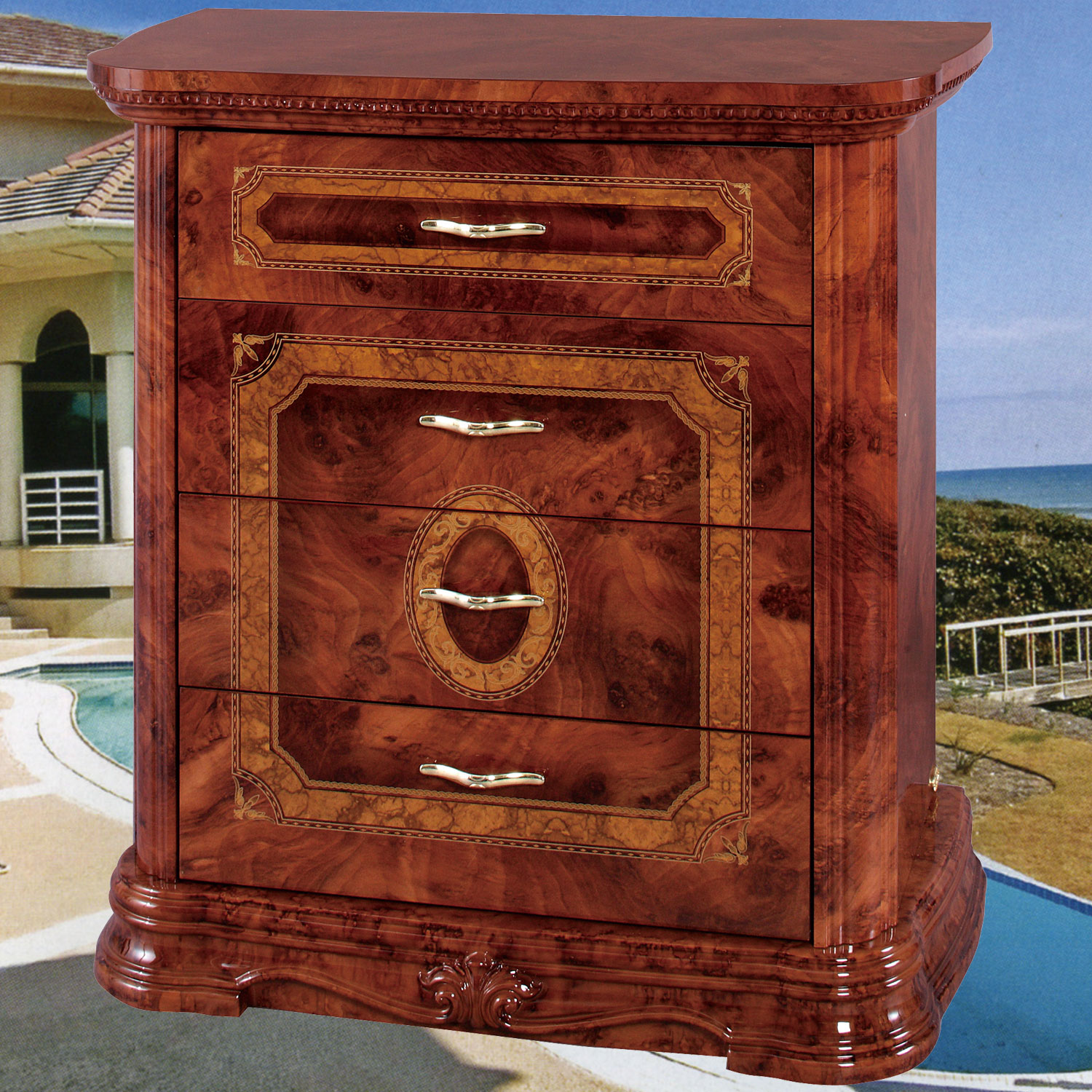 IMT-B3-5009A　4段チェスト　アマルフィ　輸入家具