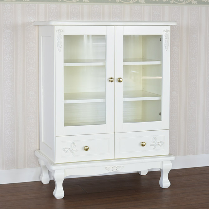 プチROCOCO　スノーホワイトカラーのミニキャビネット