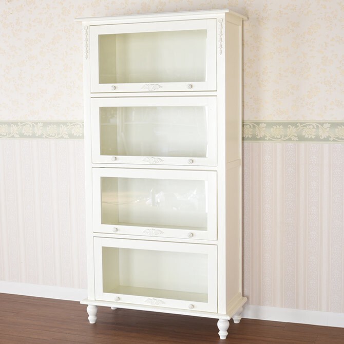 プチROCOCO　スライド本棚4段　スノーホワイトプリンセス