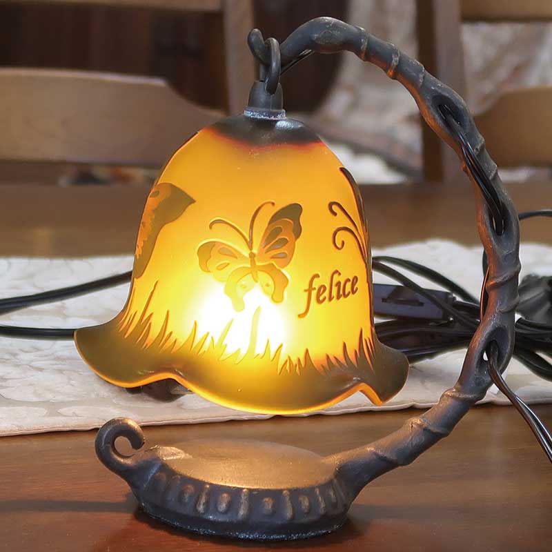 ガレ風ミニランプ　バタフライ