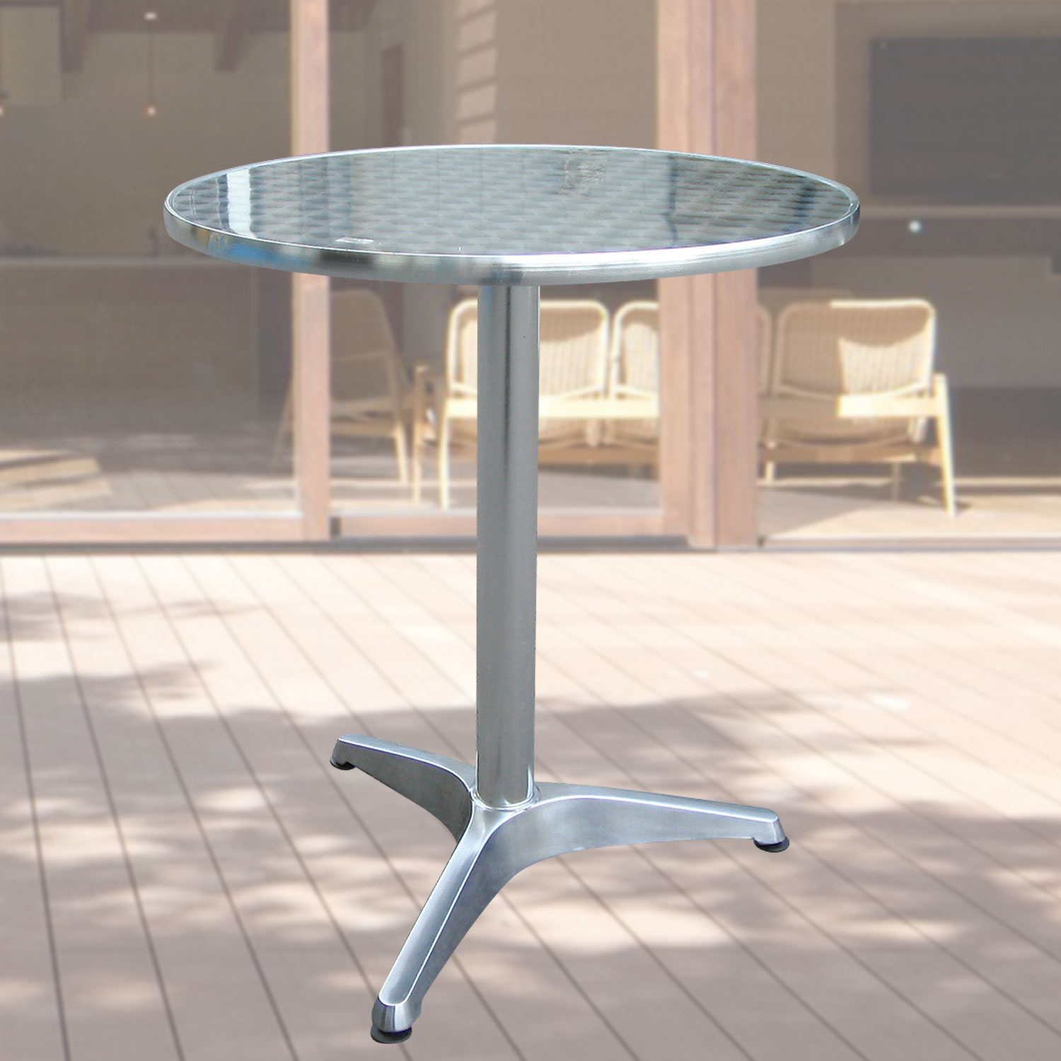 アルミニウムファニチャー　アルミテーブル丸　JB-32603