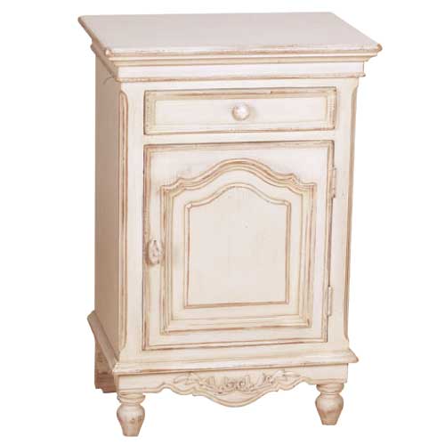 ベッドサイドキャビネット　 ESN-RN121002　白家具　輸入家具